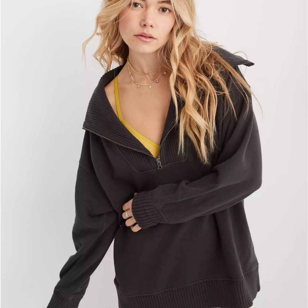 Aerie Down to Earth Quarter Zip Up
